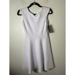 NWT Girls Un Deux Trois White Cap Sleeve Knee Length Dress sz 16